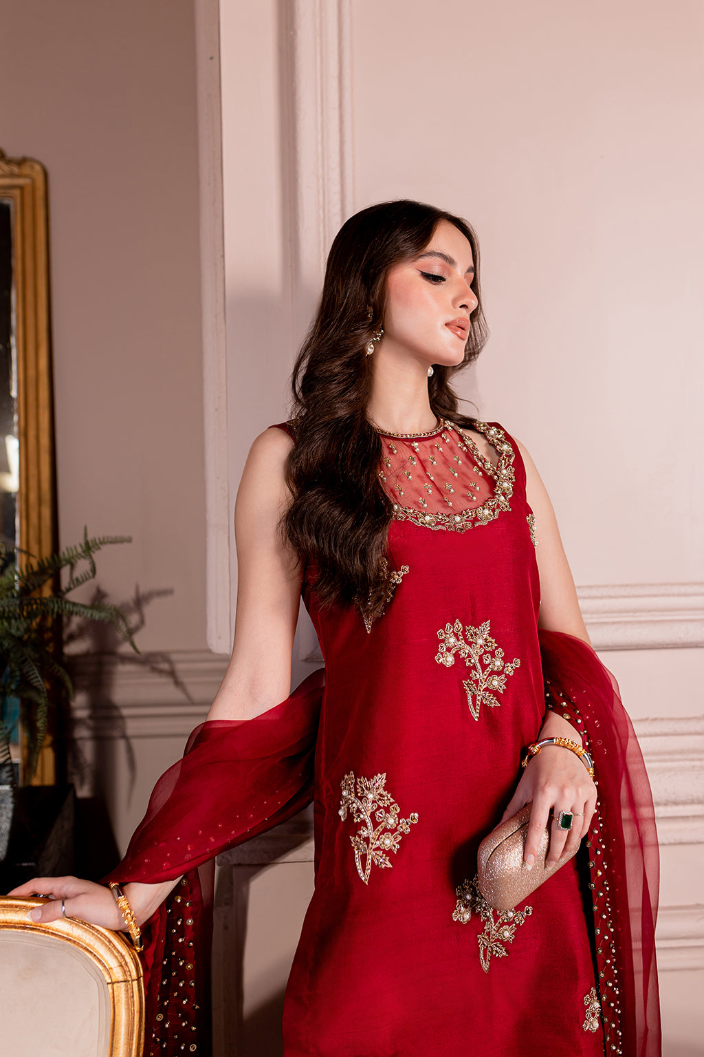 sachin and babi light blue dress Plus Size Floral Embroidery Formal Evening Dress – Pluspreorder main image 0